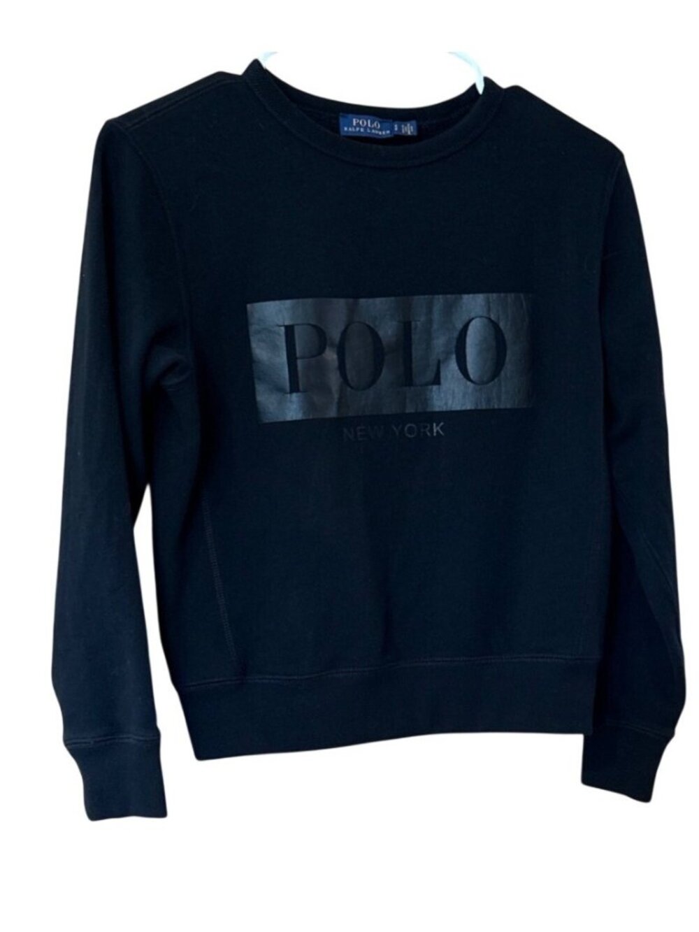 Polo Ralph Lauren Black Crewneck Sweatshirt Long Sleeve Cotton POLO New York